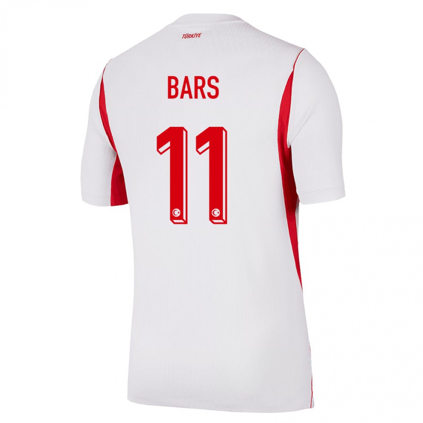 גברים כדורגל טורקיה Emir Bars #11 לבן בורדו אדום הרחק ג'רזי 26-28