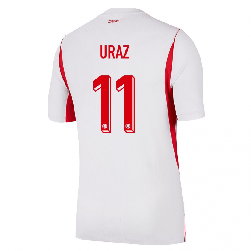 גברים כדורגל טורקיה Yağmur Uraz #11 לבן בורדו אדום הרחק ג'רזי 26-28