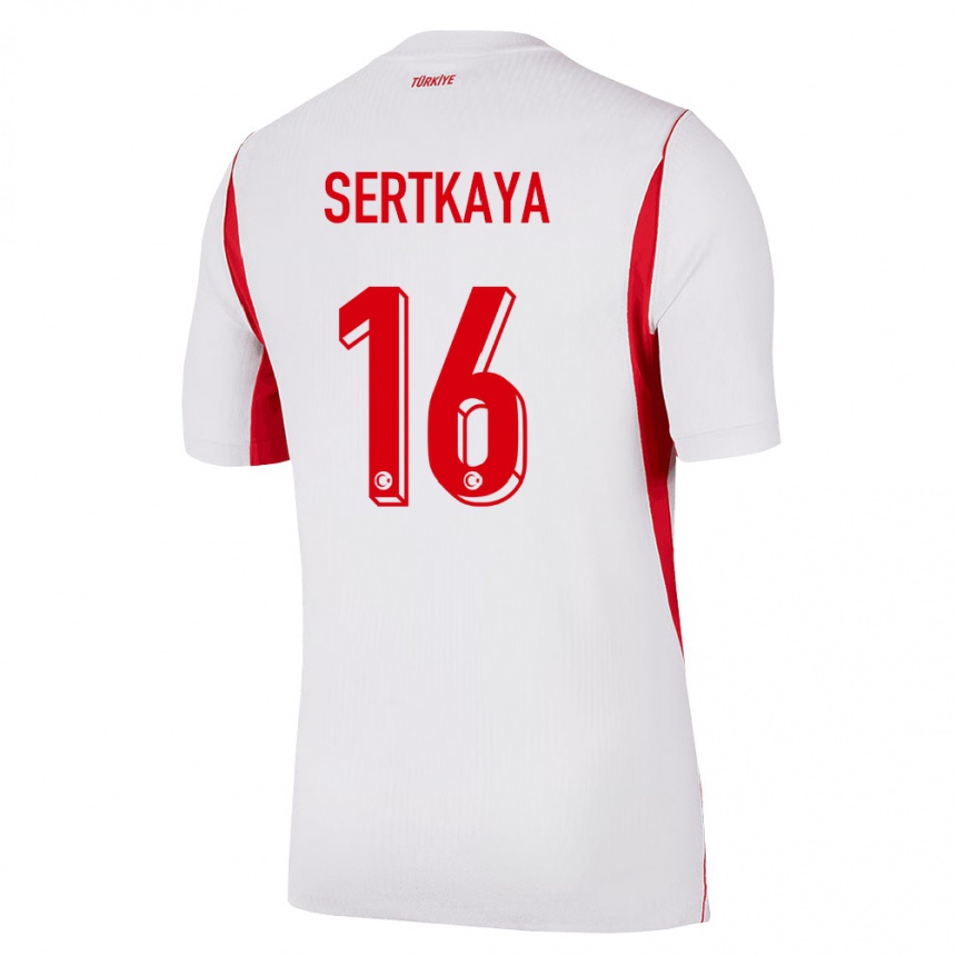 גברים כדורגל טורקיה Yusuf Sertkaya #16 לבן בורדו אדום הרחק ג'רזי 26-28