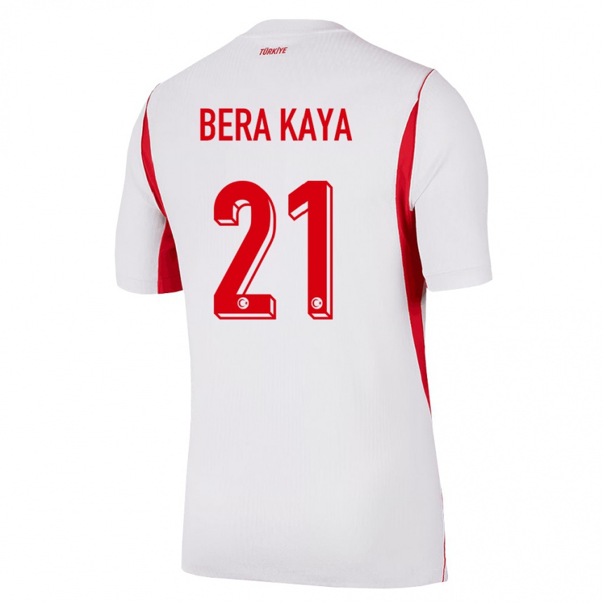 גברים כדורגל טורקיה Furkan Bera Kaya #21 לבן בורדו אדום הרחק ג'רזי 26-28