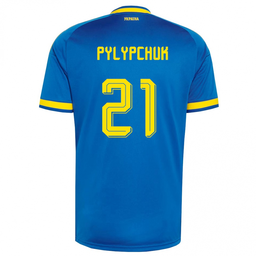 גברים כדורגל אוקראינה Danyil Pylypchuk #21 כחול צהוב כהה הרחק ג'רזי 26-28