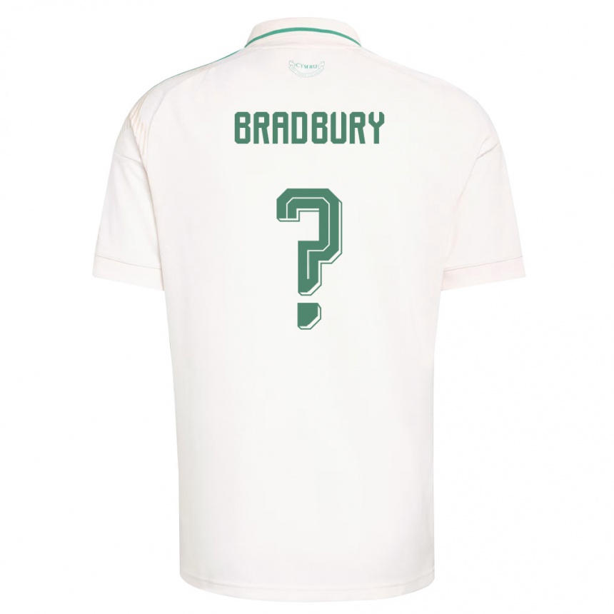 גברים כדורגל ויילס Louie Bradbury #0 לבן חום ירוק הרחק ג'רזי 26-28