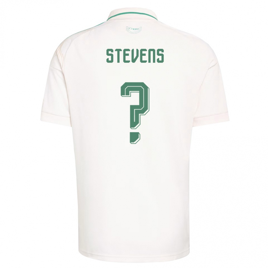 גברים כדורגל ויילס Charlie Stevens #0 לבן חום ירוק הרחק ג'רזי 26-28