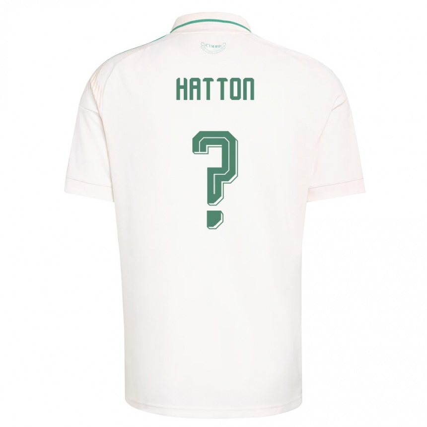 גברים כדורגל ויילס Oscar Hatton #0 לבן חום ירוק הרחק ג'רזי 26-28