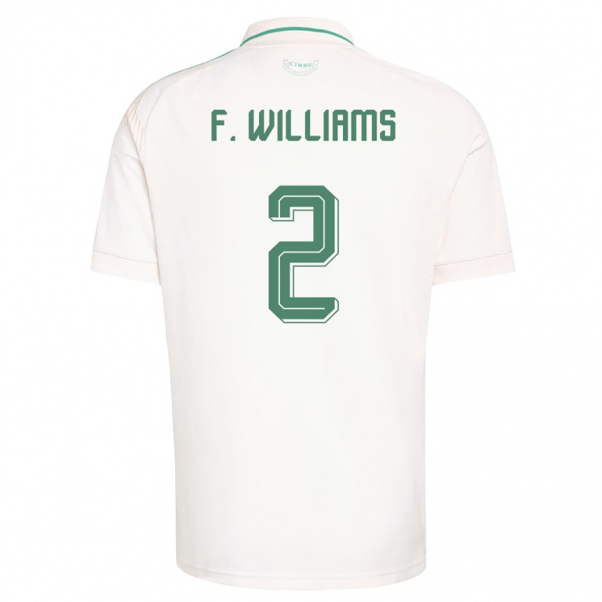 גברים כדורגל ויילס Fabian Williams #2 לבן חום ירוק הרחק ג'רזי 26-28