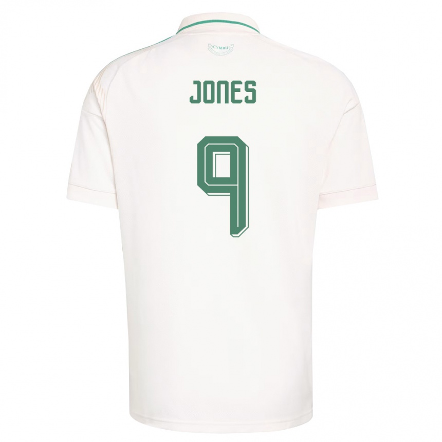 גברים כדורגל ויילס Sam Jones #9 לבן חום ירוק הרחק ג'רזי 26-28