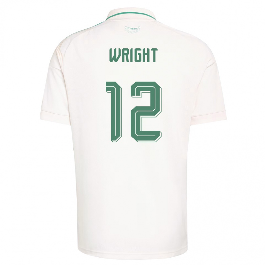 גברים כדורגל ויילס Tom Wright #12 לבן חום ירוק הרחק ג'רזי 26-28