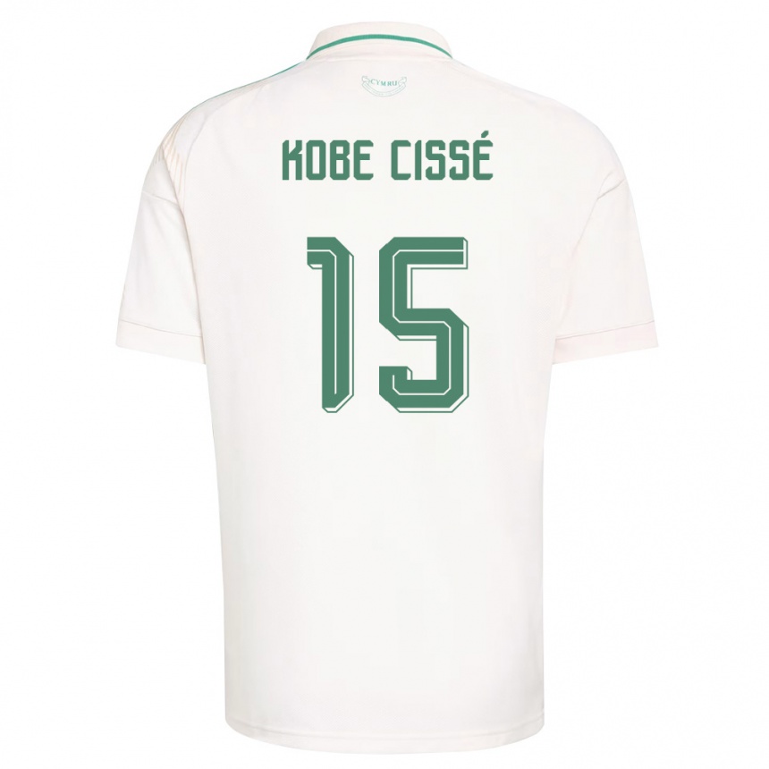 גברים כדורגל ויילס Prince Kobe Cissé #15 לבן חום ירוק הרחק ג'רזי 26-28