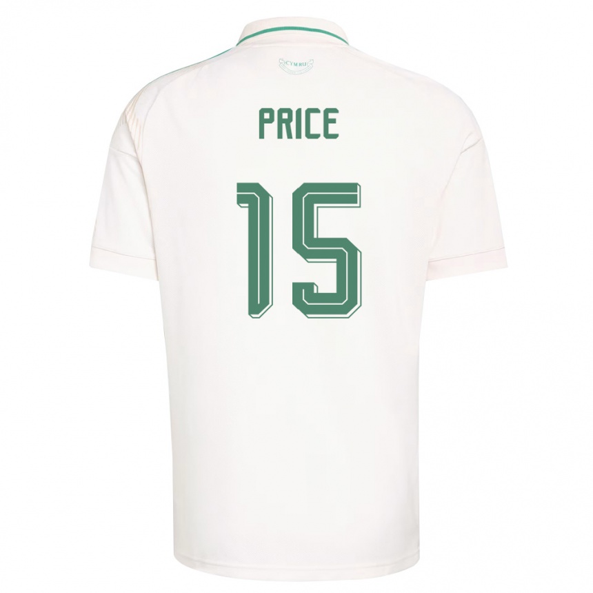 גברים כדורגל ויילס Tom Price #15 לבן חום ירוק הרחק ג'רזי 26-28