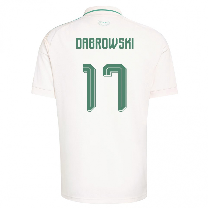 גברים כדורגל ויילס Damian Dabrowski #17 לבן חום ירוק הרחק ג'רזי 26-28