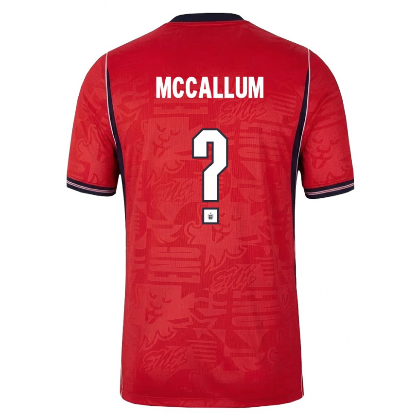 גברים כדורגל אנגליה Paul Mccallum #0 אדום כהה לבן הרחק ג'רזי 26-28