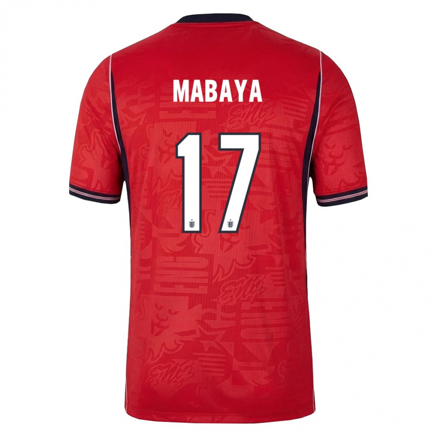 גברים כדורגל אנגליה איזק מבאיה #17 אדום כהה לבן הרחק ג'רזי 26-28