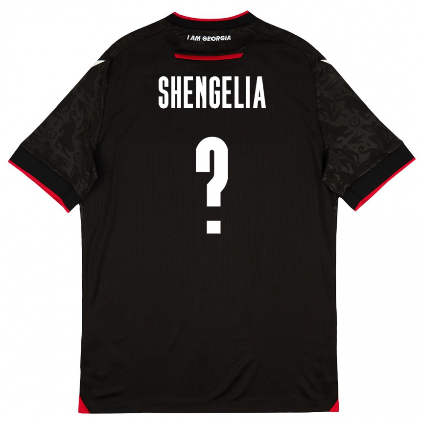 גברים כדורגל גאורגיה לוקה שנגליה #0 שחור לבן אדום הרחק ג'רזי 26-28