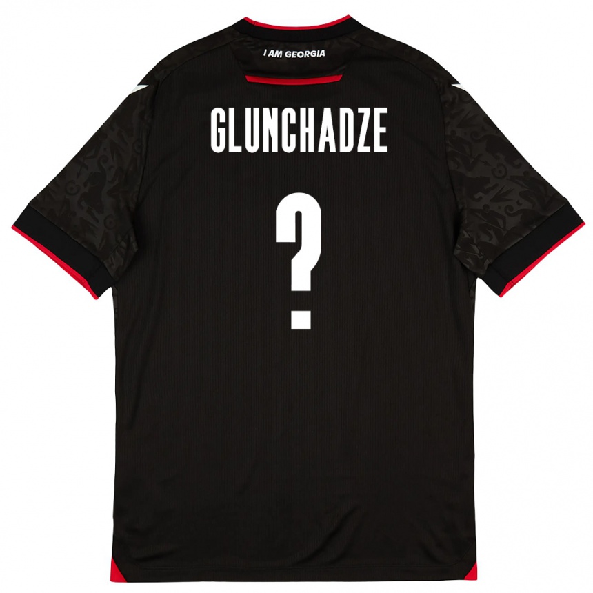 גברים כדורגל גאורגיה Gigi Glunchadze #0 שחור לבן אדום הרחק ג'רזי 26-28