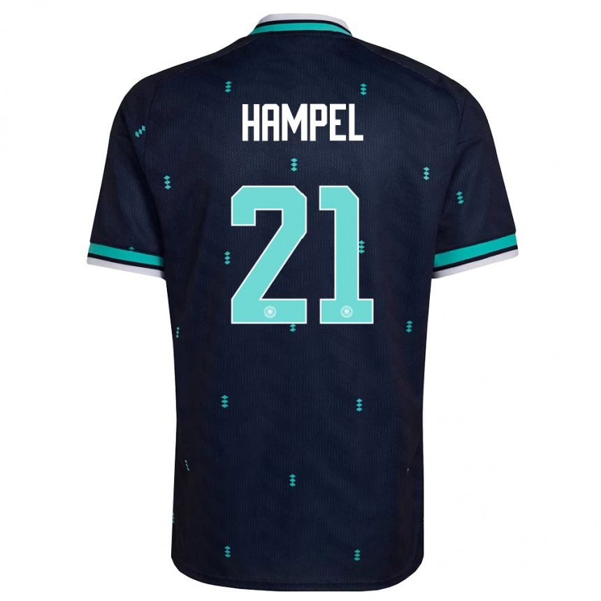 גברים כדורגל גרמניה Luca Hampel #21 כהה כחול שמיים לבן הרחק ג'רזי 26-28