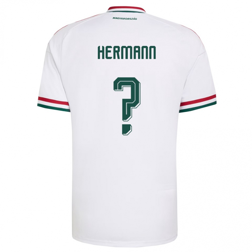 גברים כדורגל הונגריה Dávid Hermann #0 לבן אדום ירוק הרחק ג'רזי 26-28