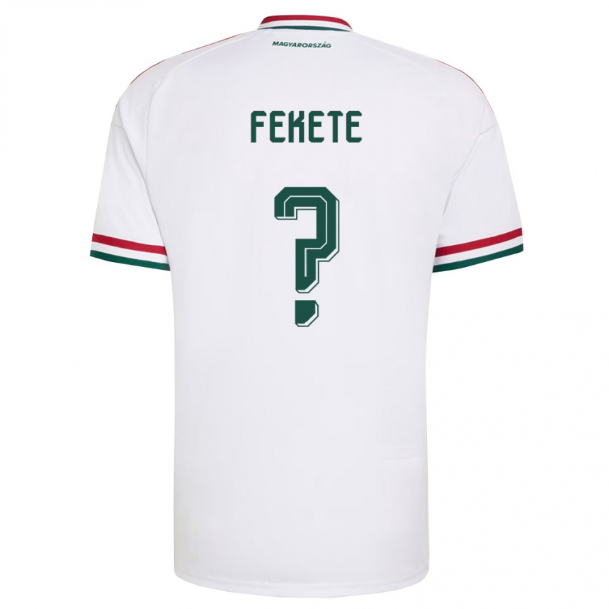 גברים כדורגל הונגריה Dávid Fekete #0 לבן אדום ירוק הרחק ג'רזי 26-28