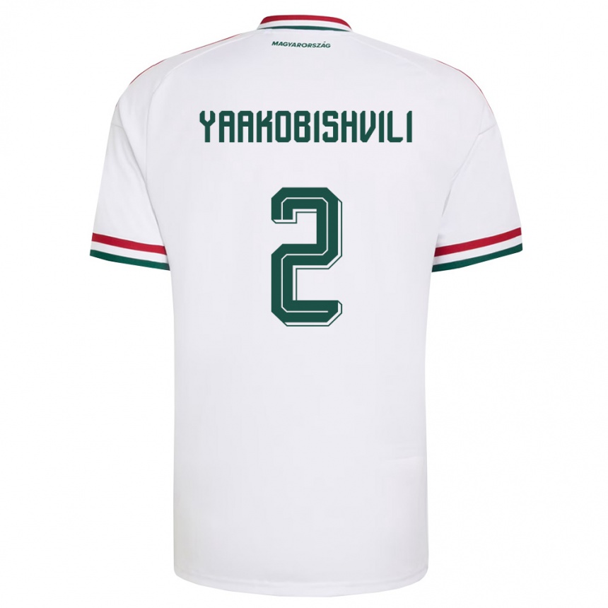 גברים כדורגל הונגריה Antal Yaakobishvili #2 לבן אדום ירוק הרחק ג'רזי 26-28