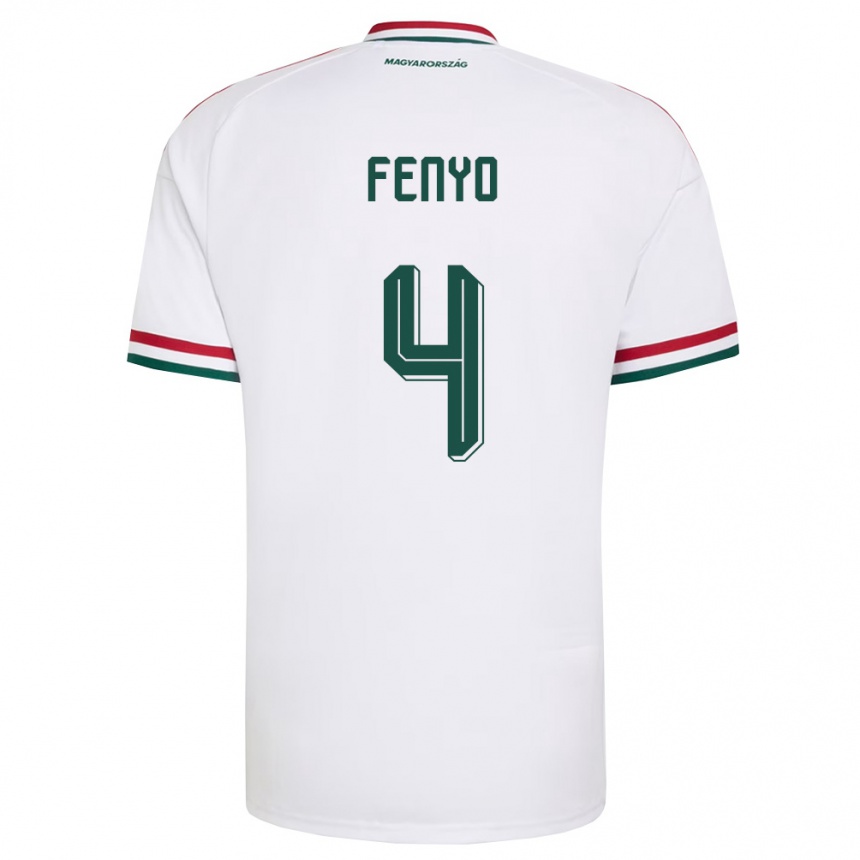 גברים כדורגל הונגריה נח דוד גבריאל פניו #4 לבן אדום ירוק הרחק ג'רזי 26-28