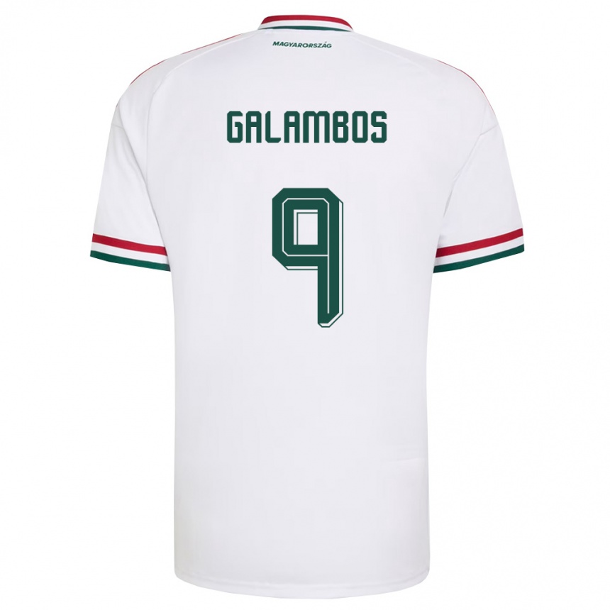גברים כדורגל הונגריה János Galambos #9 לבן אדום ירוק הרחק ג'רזי 26-28