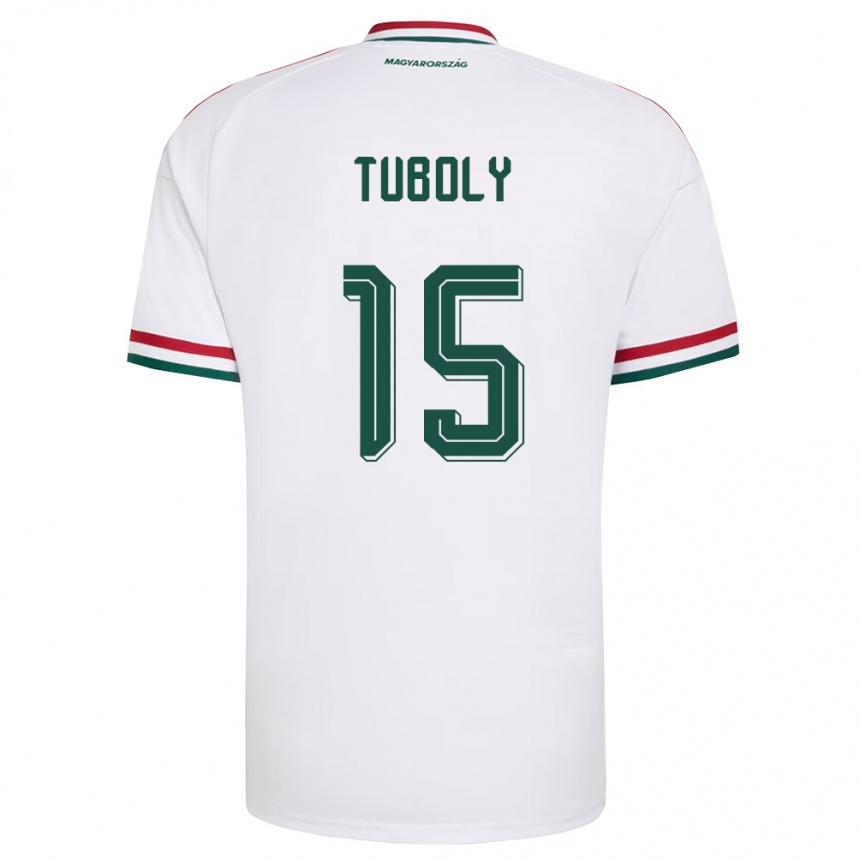 גברים כדורגל הונגריה Máté Tuboly #15 לבן אדום ירוק הרחק ג'רזי 26-28