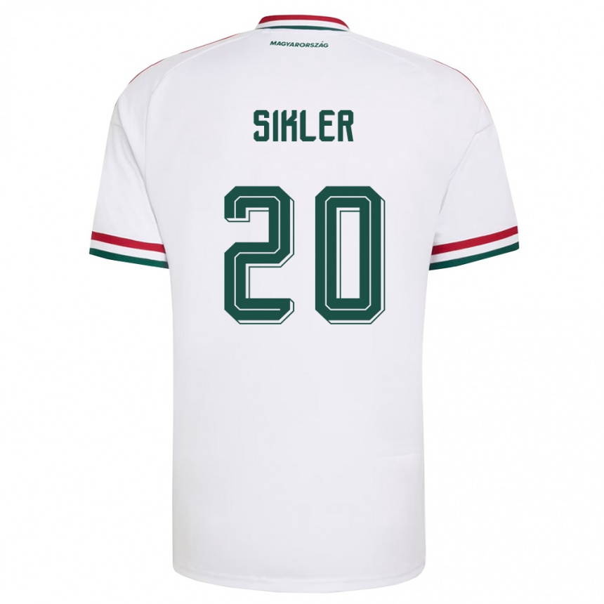 גברים כדורגל הונגריה Kinga Sikler #20 לבן אדום ירוק הרחק ג'רזי 26-28