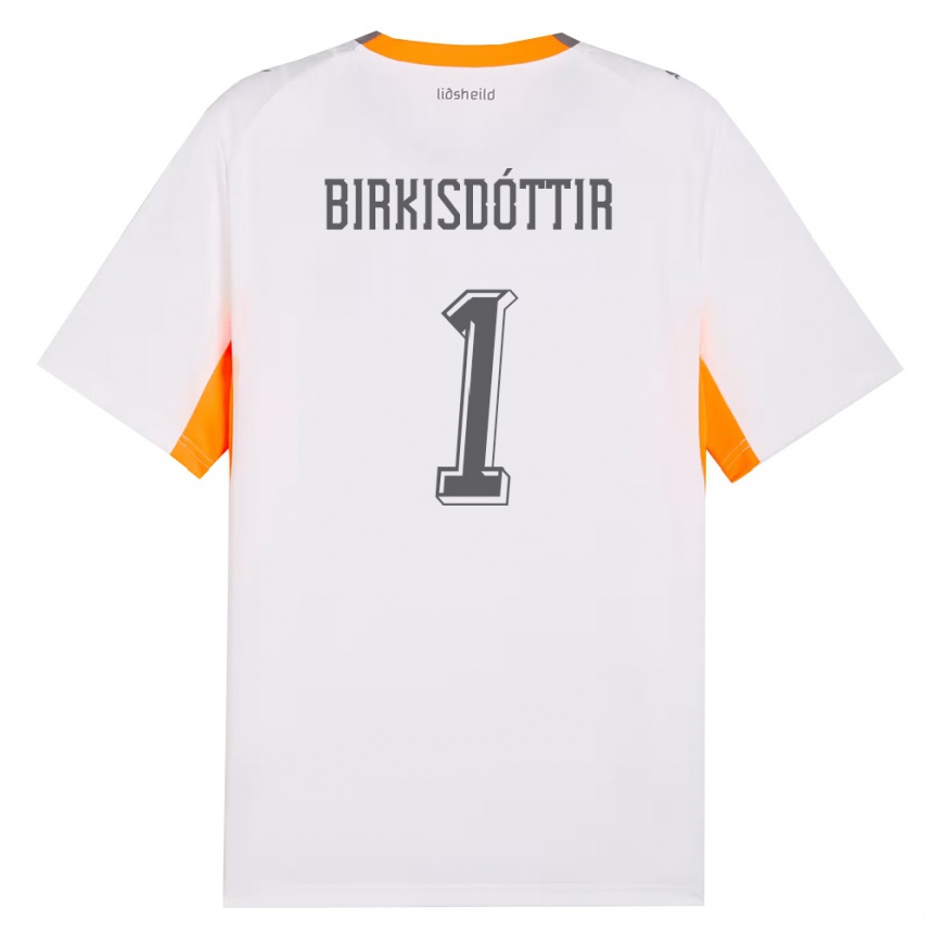 גברים כדורגל אִיסלַנד Fanney Inga Birkisdóttir #1 לבן כתום אפור הרחק ג'רזי 26-28