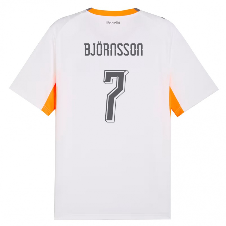גברים כדורגל אִיסלַנד Benjamin Björnsson #7 לבן כתום אפור הרחק ג'רזי 26-28