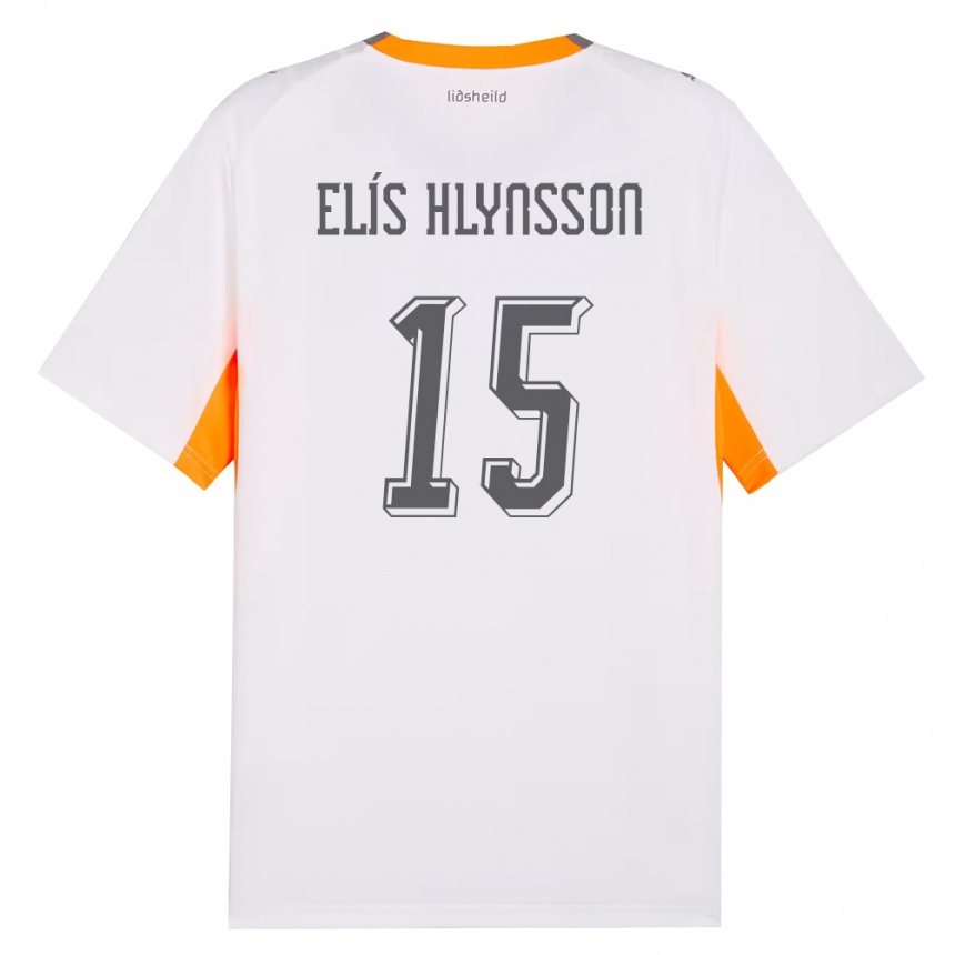 גברים כדורגל אִיסלַנד Róbert Elís Hlynsson #15 לבן כתום אפור הרחק ג'רזי 26-28