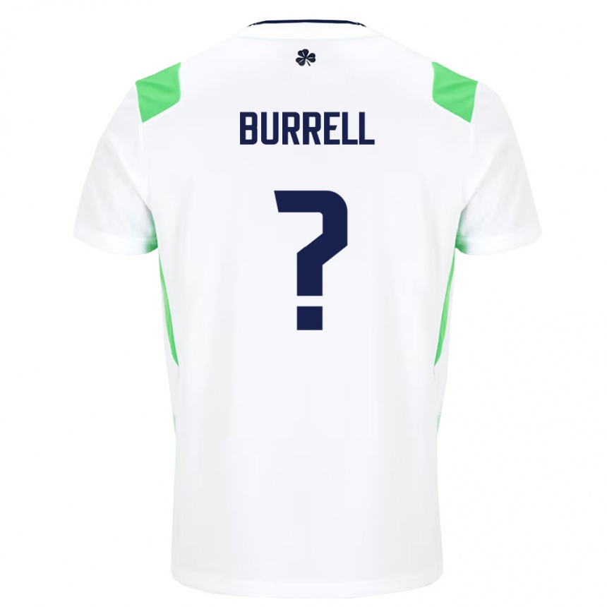 גברים כדורגל אירלנד Billy Burrell #0 לבן ירוק בהיר הרחק ג'רזי 26-28