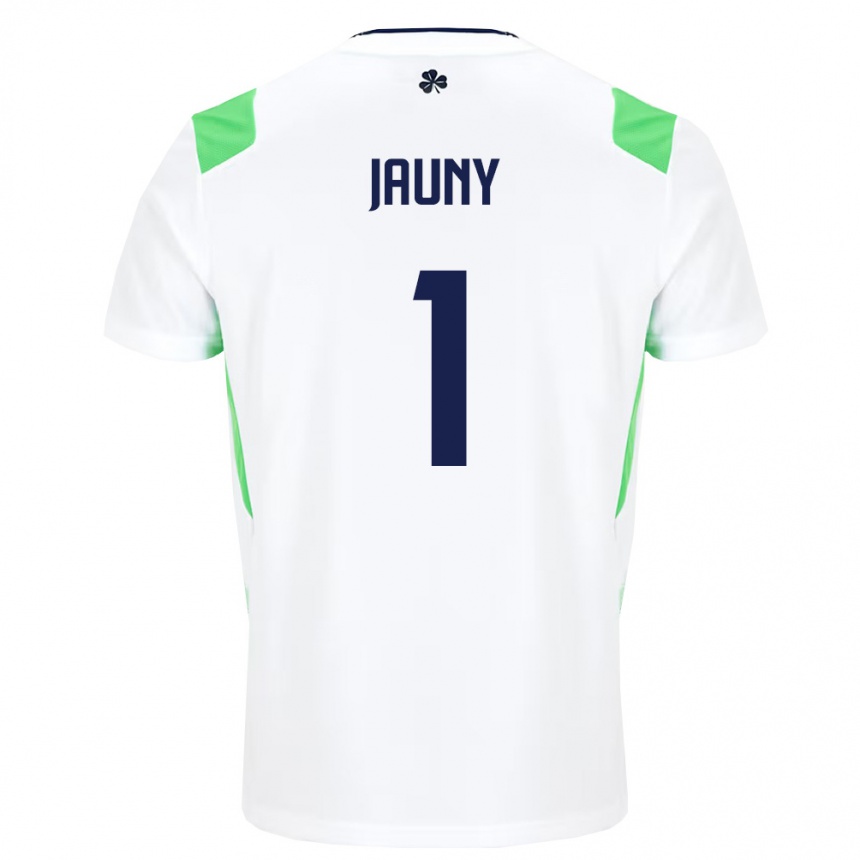 גברים כדורגל אירלנד Noah Jauny #1 לבן ירוק בהיר הרחק ג'רזי 26-28