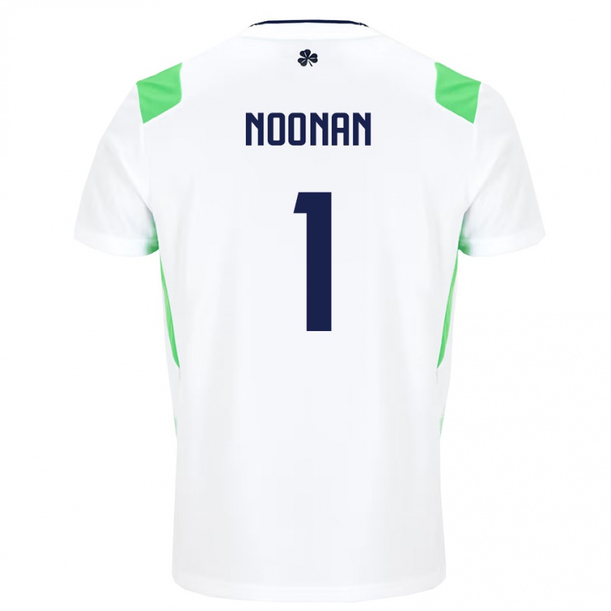 גברים כדורגל אירלנד Alex Noonan #1 לבן ירוק בהיר הרחק ג'רזי 26-28
