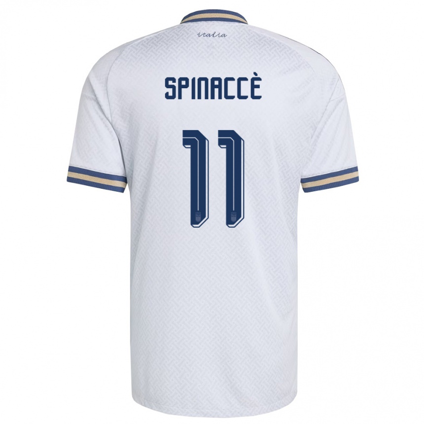 גברים כדורגל איטליה מתאו ספינאצ'ה #11 שמנת כהה זהב הרחק ג'רזי 26-28
