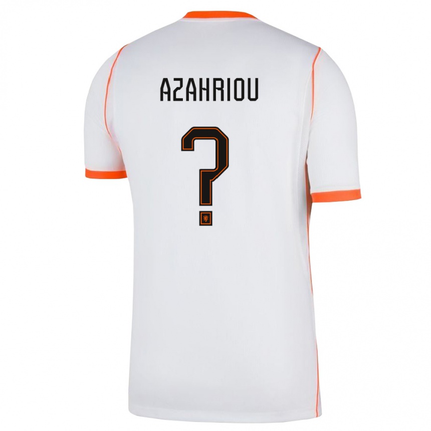 גברים כדורגל הולנד Yahya Azahriou #0 לבן כתום הרחק ג'רזי 26-28
