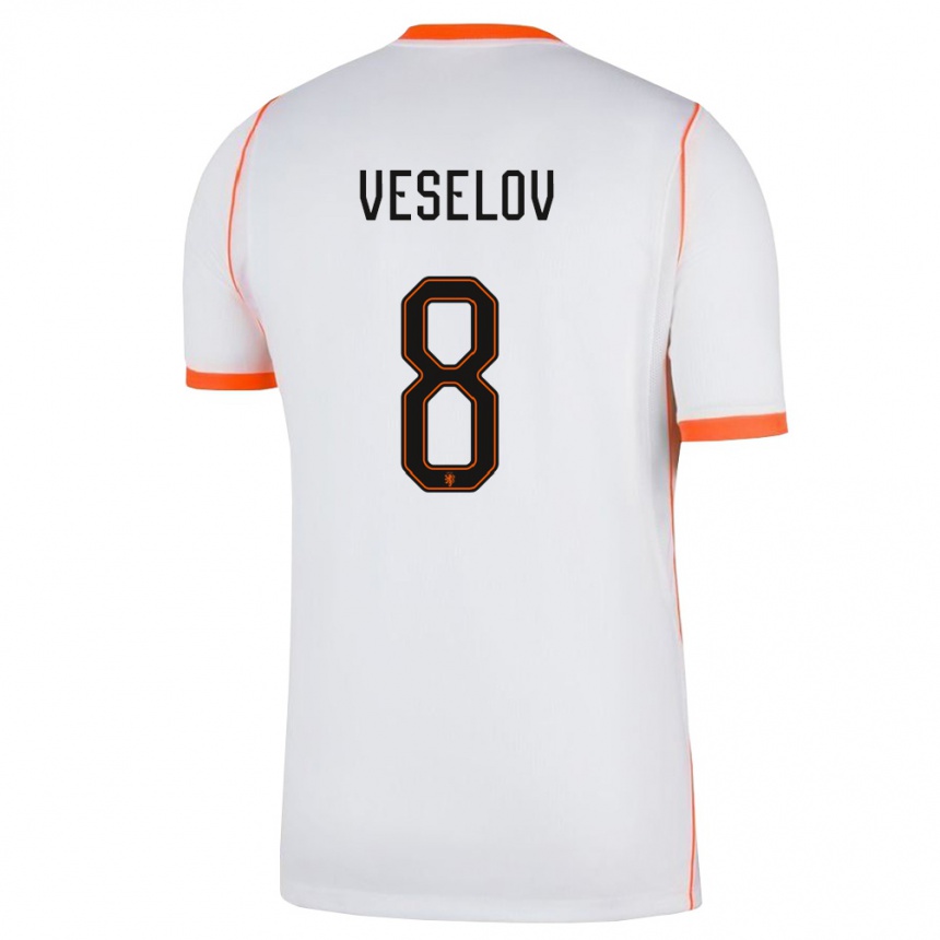 גברים כדורגל הולנד Alexander Veselov #8 לבן כתום הרחק ג'רזי 26-28