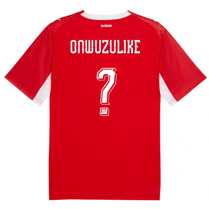 נשים כדורגל שווייץ Ifeanyichukwu Onwuzulike #0 אדום לבן ג'רזי ביתית 26-28