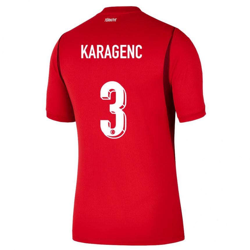 נשים כדורגל טורקיה Didem Karagenç #3 אדום בורדו ג'רזי ביתית 26-28