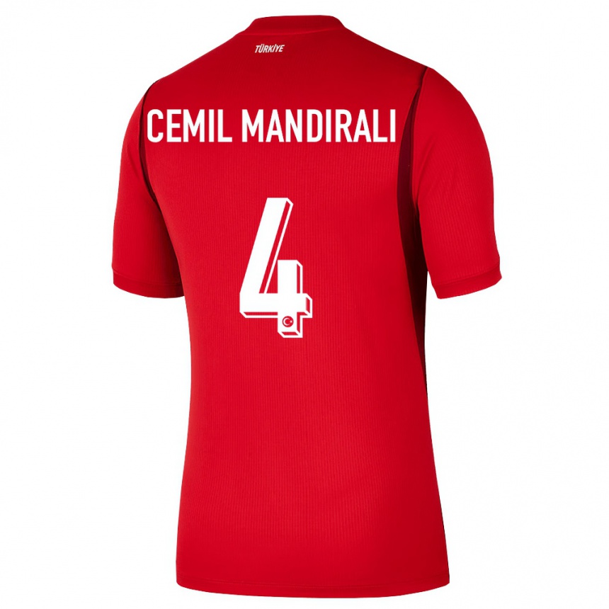 נשים כדורגל טורקיה Ege Cemil Mandıralı #4 אדום בורדו ג'רזי ביתית 26-28