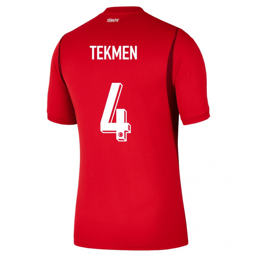 נשים כדורגל טורקיה Ece Tekmen #4 אדום בורדו ג'רזי ביתית 26-28