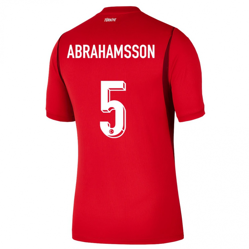 נשים כדורגל טורקיה Sejde Aylin Abrahamsson #5 אדום בורדו ג'רזי ביתית 26-28