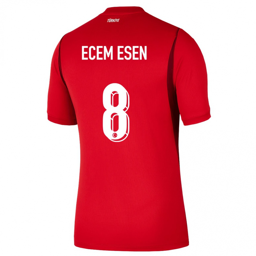 נשים כדורגל טורקיה Emine Ecem Esen #8 אדום בורדו ג'רזי ביתית 26-28