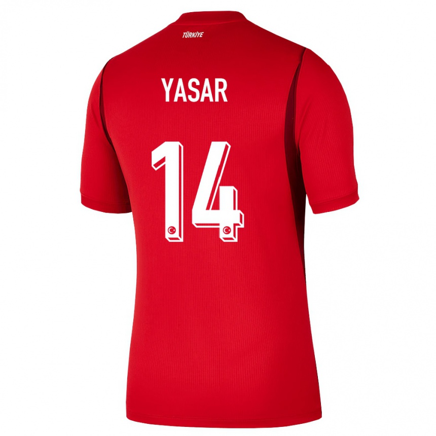 נשים כדורגל טורקיה Eyyüb Yasar #14 אדום בורדו ג'רזי ביתית 26-28