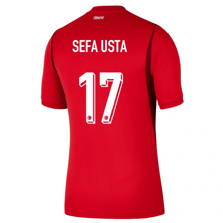 נשים כדורגל טורקיה Emir Sefa Usta #17 אדום בורדו ג'רזי ביתית 26-28