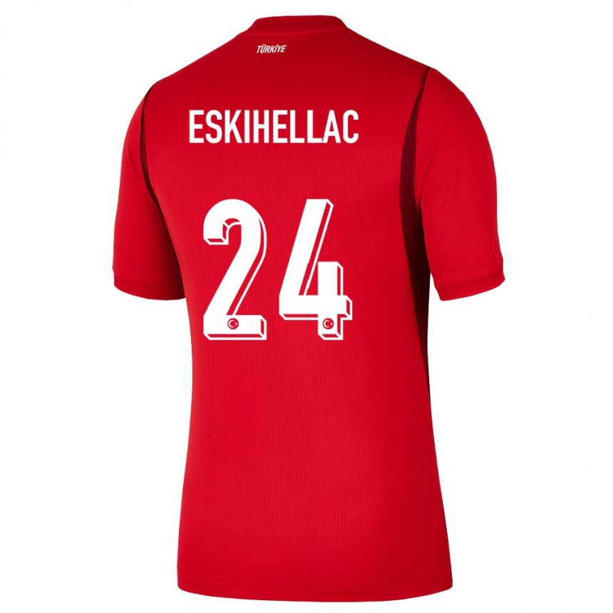 נשים כדורגל טורקיה Mustafa Eskihellaç #24 אדום בורדו ג'רזי ביתית 26-28