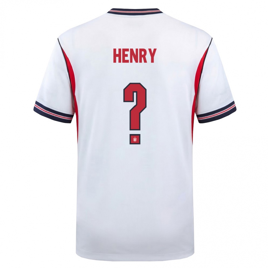 נשים כדורגל אנגליה Josh Henry #0 לבן כהה אדום ג'רזי ביתית 26-28