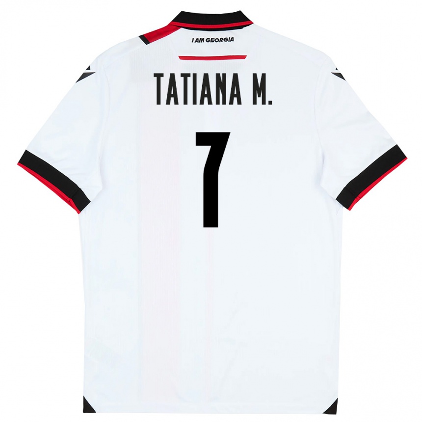 נשים כדורגל גאורגיה Tatiana Matveeva #7 לבן שחור אדום ג'רזי ביתית 26-28