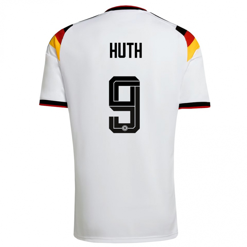 נשים כדורגל גרמניה סווניה הות #9 לבן שחור אדום ג'רזי ביתית 26-28