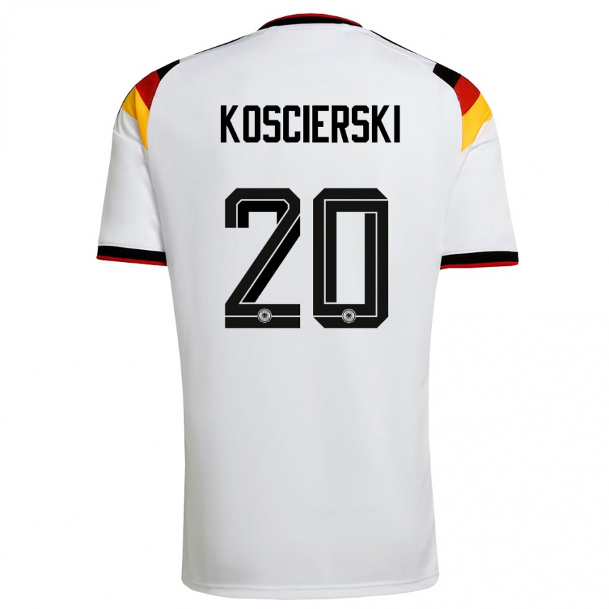נשים כדורגל גרמניה Filip Koscierski #20 לבן שחור אדום ג'רזי ביתית 26-28