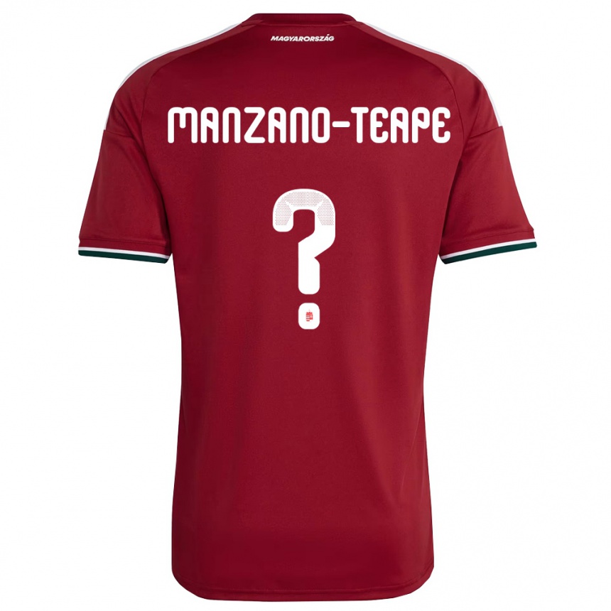 נשים כדורגל הונגריה Dániel Manzano-Teape #0 אדום ירוק לבן ג'רזי ביתית 26-28