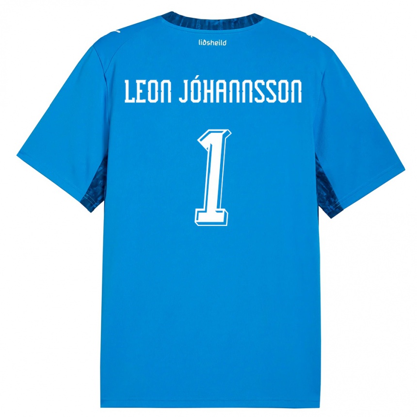 נשים כדורגל אִיסלַנד Marten Leon Jóhannsson #1 כחול כהה ג'רזי ביתית 26-28